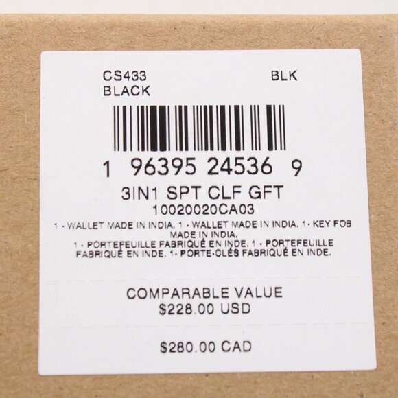 NIB Coach 3-in-1 Boxed Gift Set in Black with Leather Wallet, Insert & a Key Fob - Picture 10 of 10